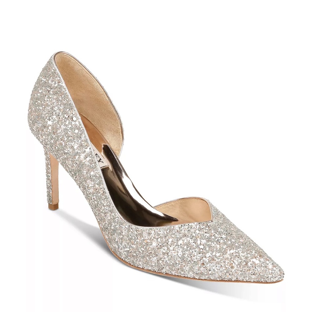 Badgley Mischka Daisy II Gold/Champagne Glitter Stiletto | Size 7.5 | New w/ Box